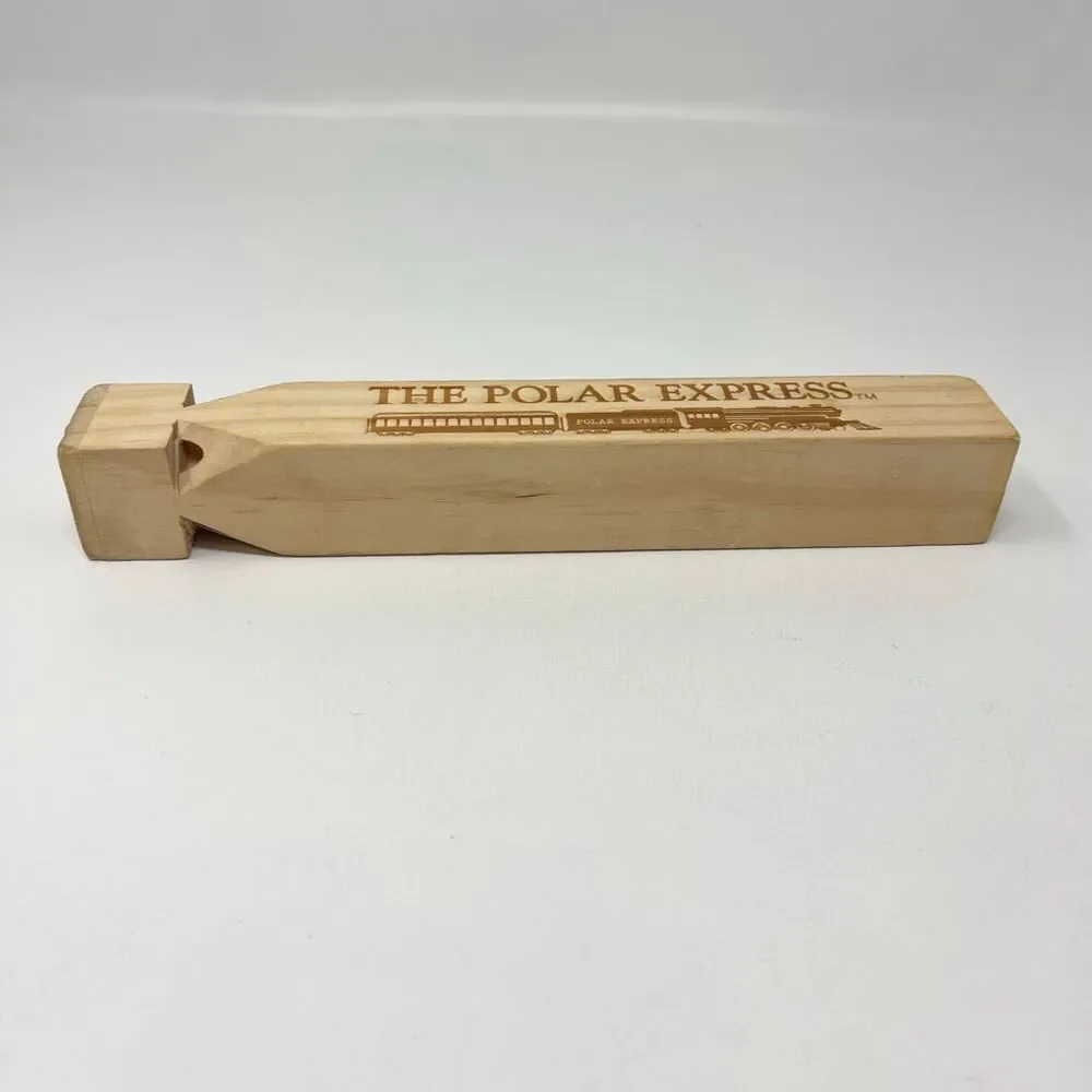The Polar Express Wood Wooden Train Whistle 8.5” Warner Bros.